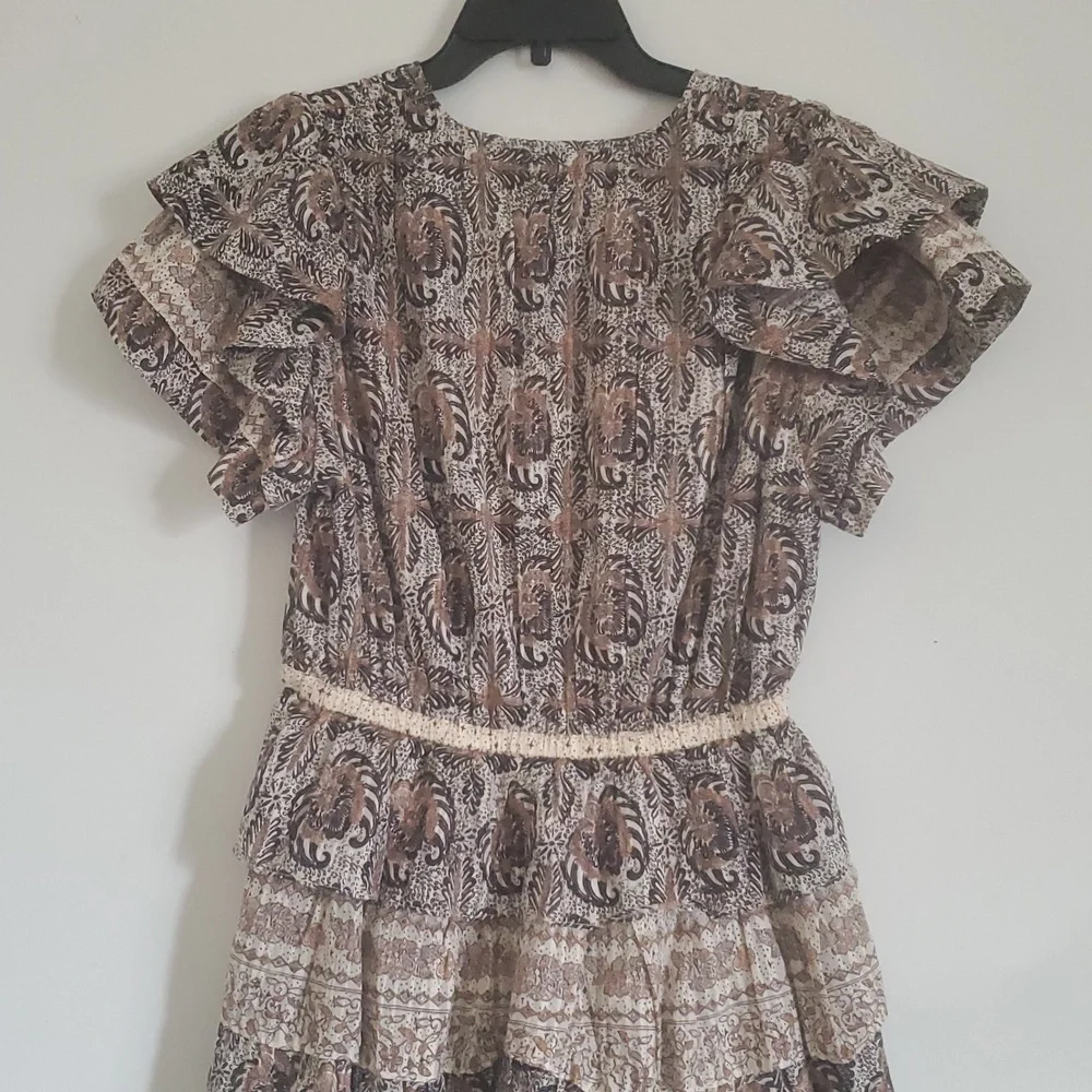 NWOT ULLA JOHNSON KAITLYN FLUTTER SLEEVE DRAWSTRING MINI DRESS IN YARROW - Picture 10 of 14